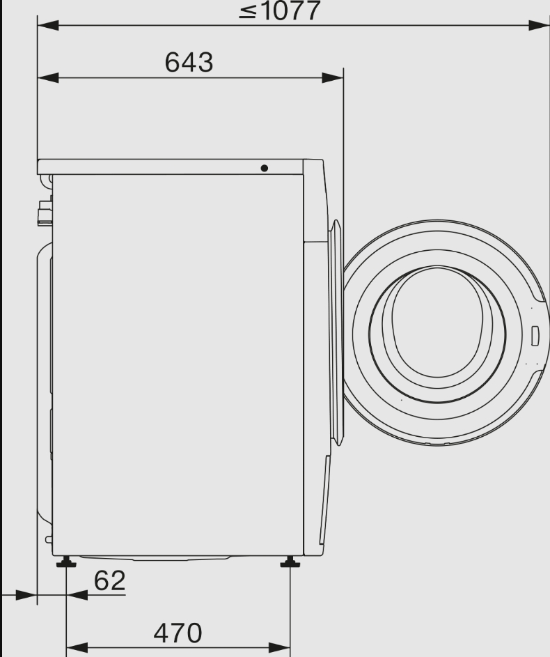 Схема встраивания 3 для стиральной машины Miele WEG895WCS на английском языке