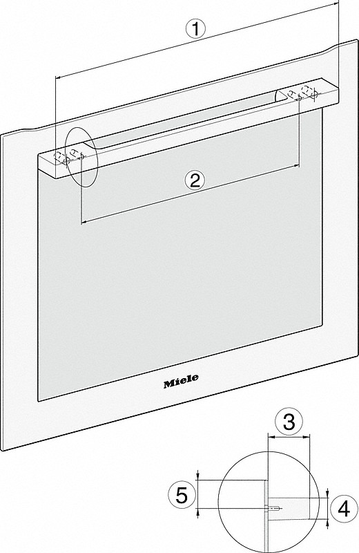 Схема встраивания 1 для микроволновой печи Miele H 7140 BM EDST/CLST